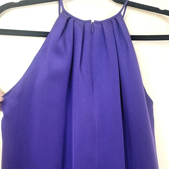 Jay Godfrey Hagen Silk Halter Mini Shift Dress Size 0 Purple Colorblock - Picture 6 of 11